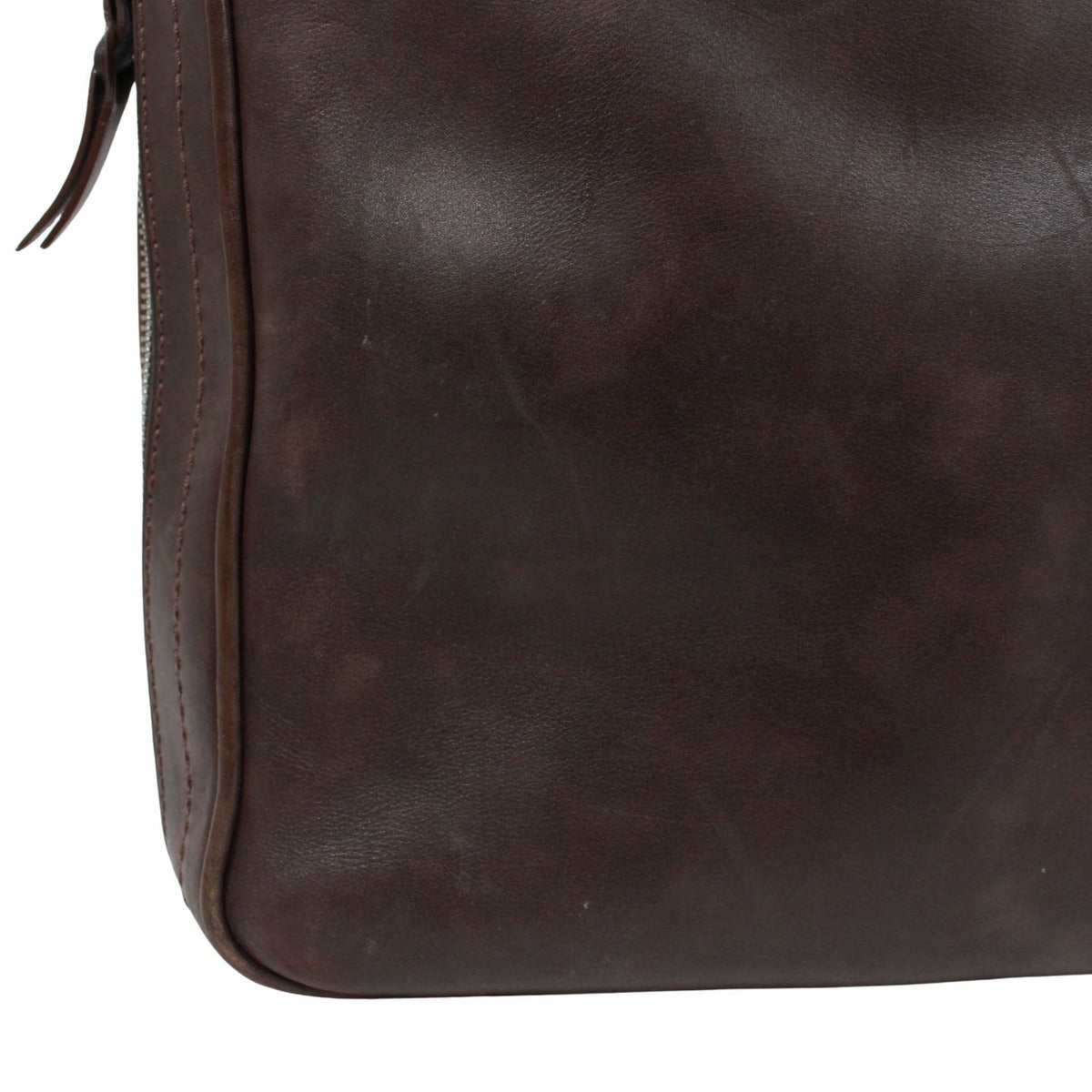 Louis Vuitton Porte Document Vertical Leather Brown Shoulder Bag Silver — view 12