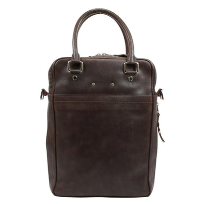 Louis Vuitton Porte Document Vertical Leather Brown Shoulder Bag Silver — view 3