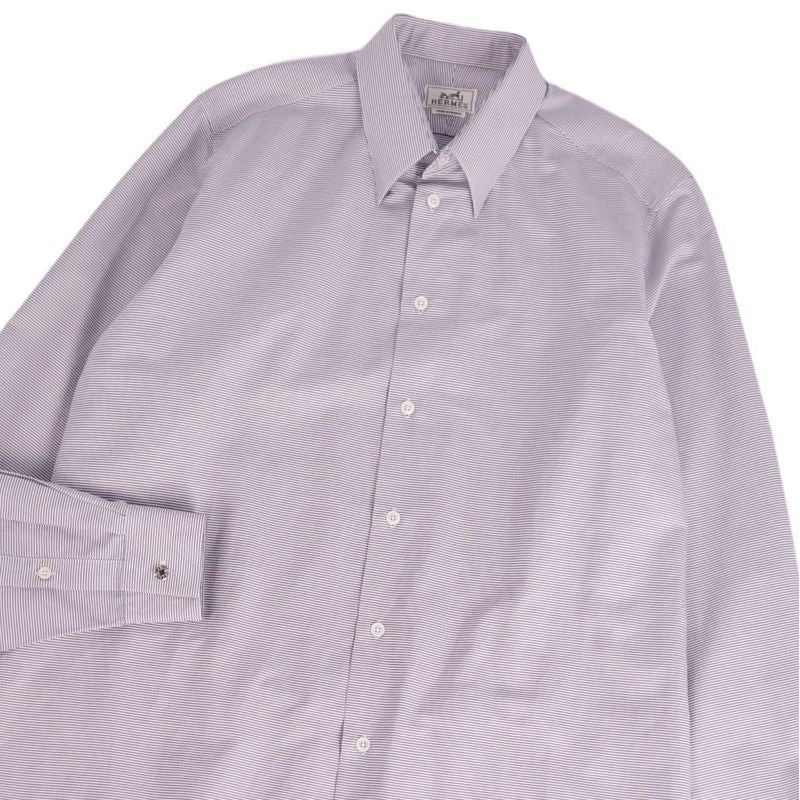 Hermes Shirt Long Sleeve Stripe Cotton — view 2