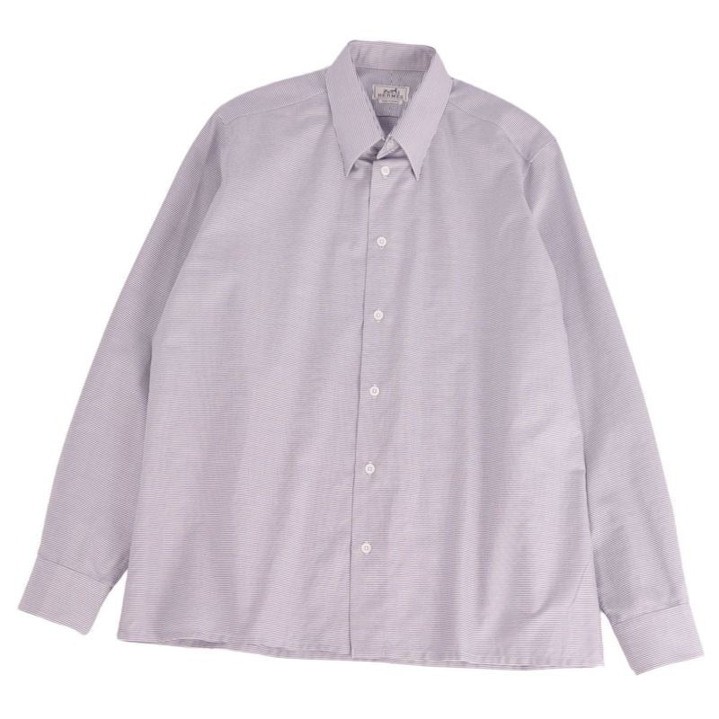 Hermes Shirt Long Sleeve Stripe Cotton