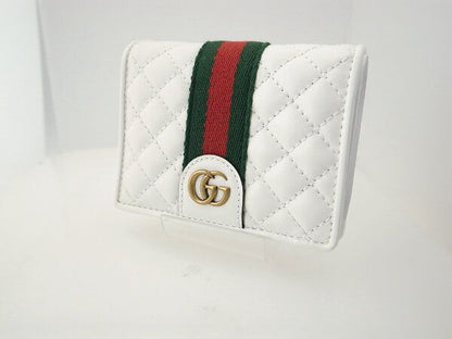 Gucci Double Authenticity Card Case Mini Wallet 536453 White Pawnbroker