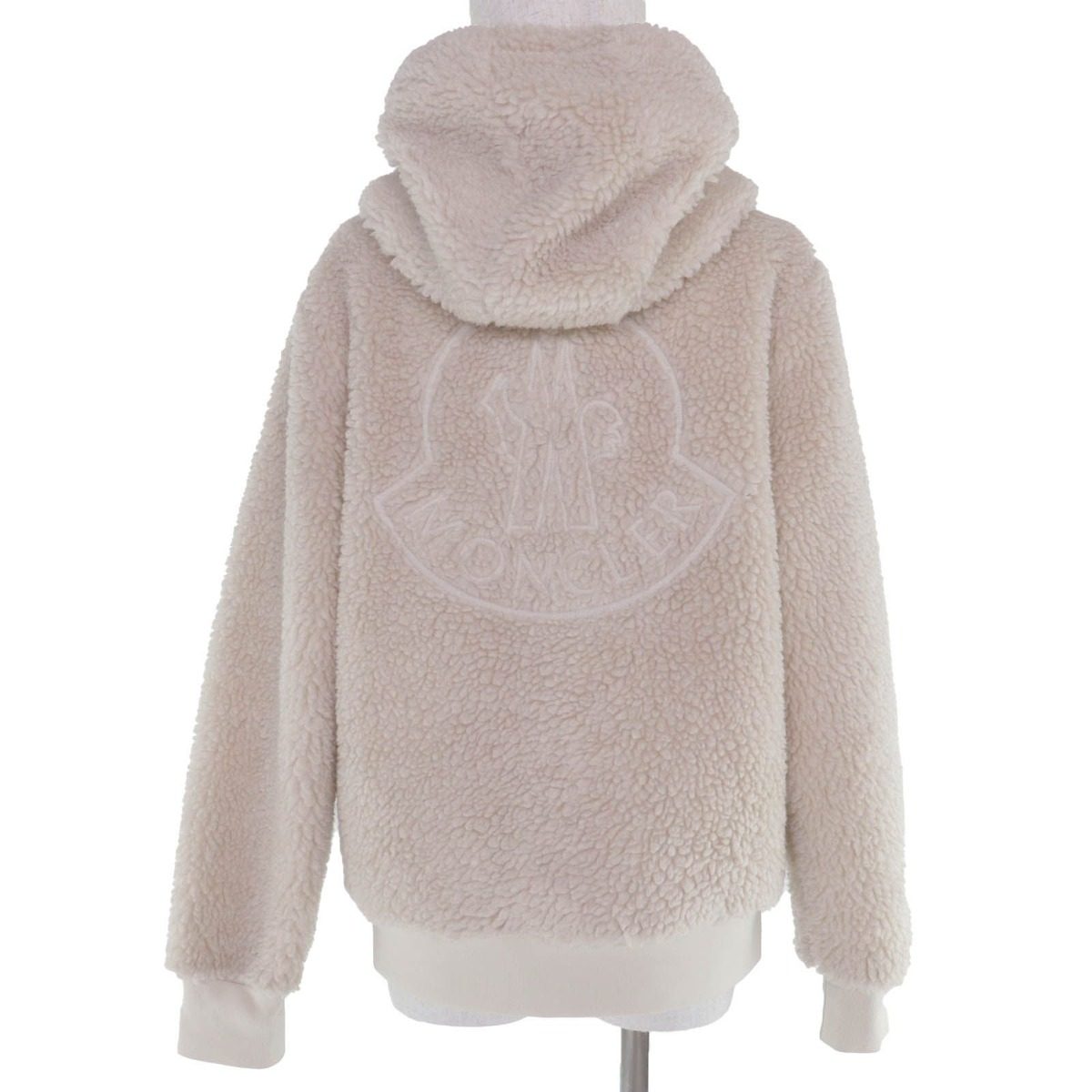 Bvlgari Moncler Logo Patch with Hood Boa Jacket Ivory — view 3