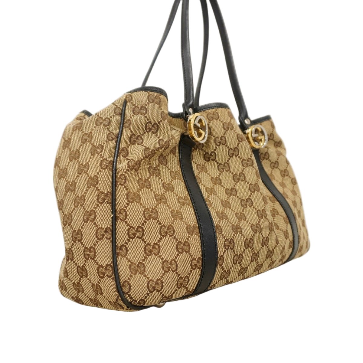 Gucci Tote GG Canvas Beige Black Gold Silver — view 2
