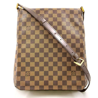 Louis Vuitton Musette Damier Ebene Damier Ebene Leather × PVC Brown Shoulder