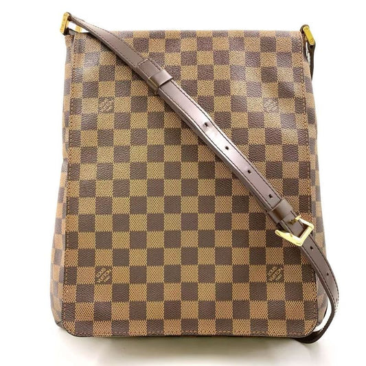Louis Vuitton Musette Damier Ebene Damier Ebene Leather × PVC Brown Shoulder