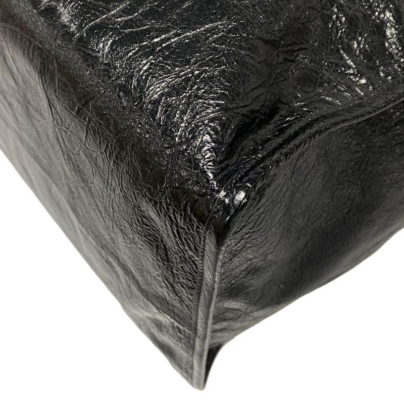 Balenciaga Tote Bag Shopper Garment Tote Bag 811607 Black Crinkled Lambskin