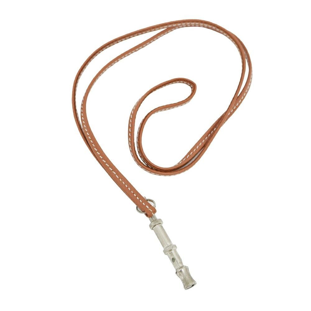 Hermes Chiffre Whistle Necklace Gold Silver