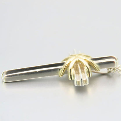 Tiffany & Co Necklace Signature Cross Silver 925 18K Yellow Gold Approx 8.0g