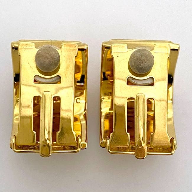 Hermes Earring Ec21464 Gold Excellent Condition GP Cloisonne Used