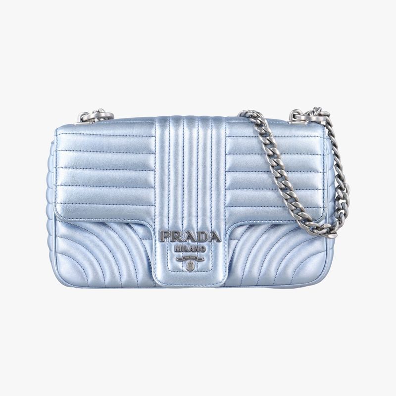 Prada Diagram Blue Leather 1bd1087/6