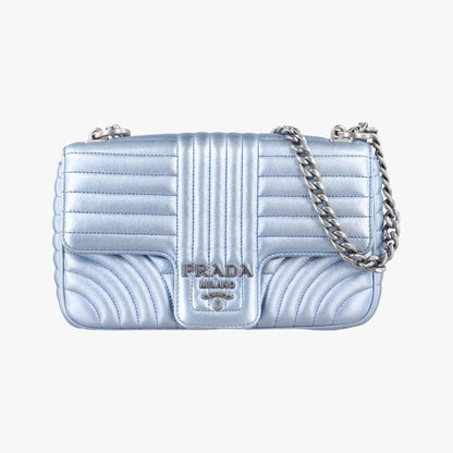 Prada Diagram Blue Leather 1bd1087/6