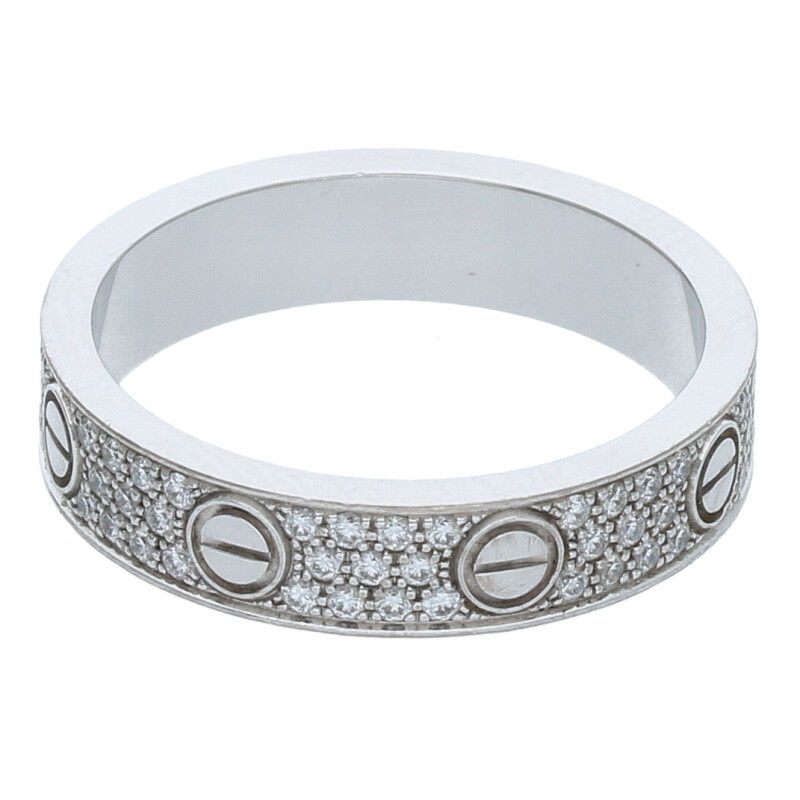 Cartier MINI LOVE RING Mini Love Ring 18K White Gold Diamond Ring Men's 50 9