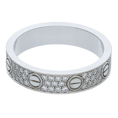 Cartier MINI LOVE RING Mini Love Ring 18K White Gold Diamond Ring Men's 50 9