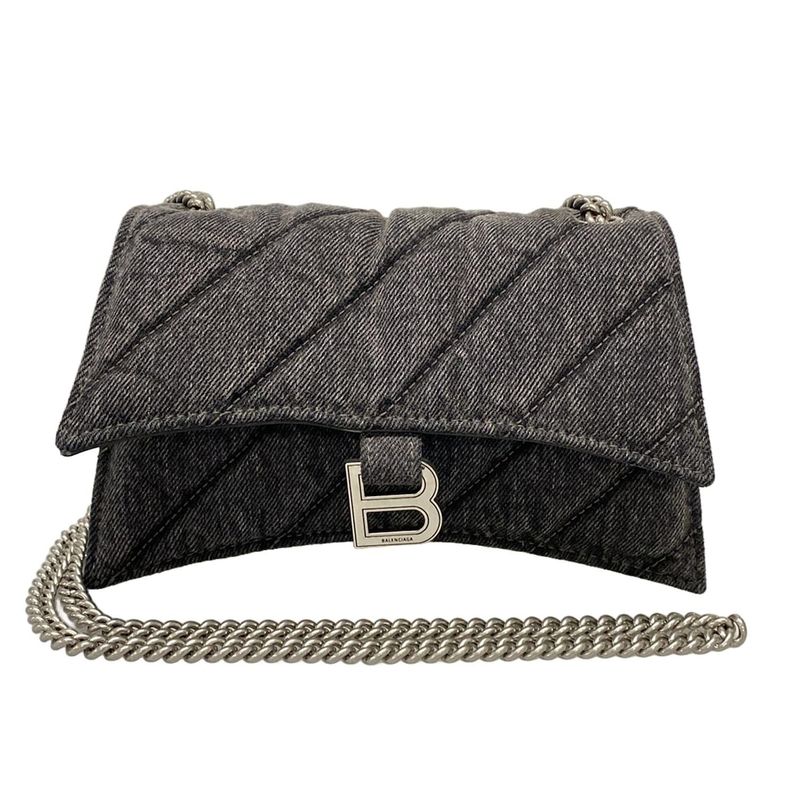 Balenciaga Shoulder Bag Crash 736016 Black Chain Shoulder/quilted
