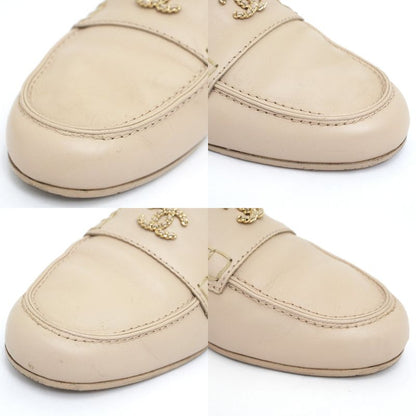 Chanel Loafers G35067 X53055 Oh875 Coco Mark Beige Gold Hardware Chain