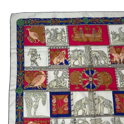 Hermes Silk Scarf Carre 90 Torana White