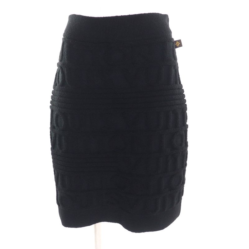 Louis Vuitton 2021 Logo Design Monogram Flower Knit Knee Length Tight Skirt