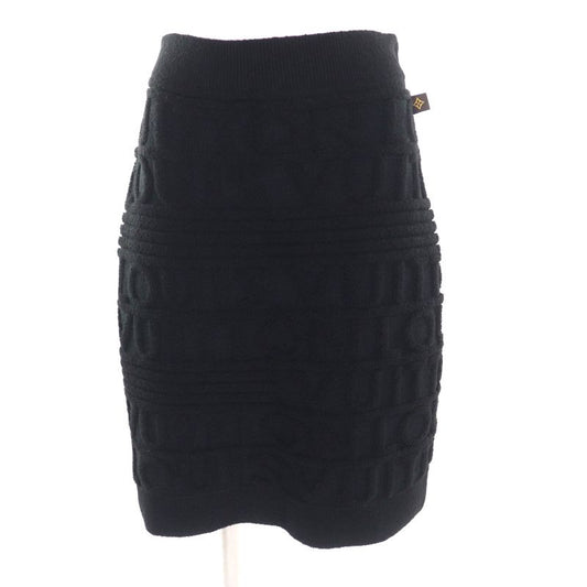 Louis Vuitton 2021 Logo Design Monogram Flower Knit Knee Length Tight Skirt
