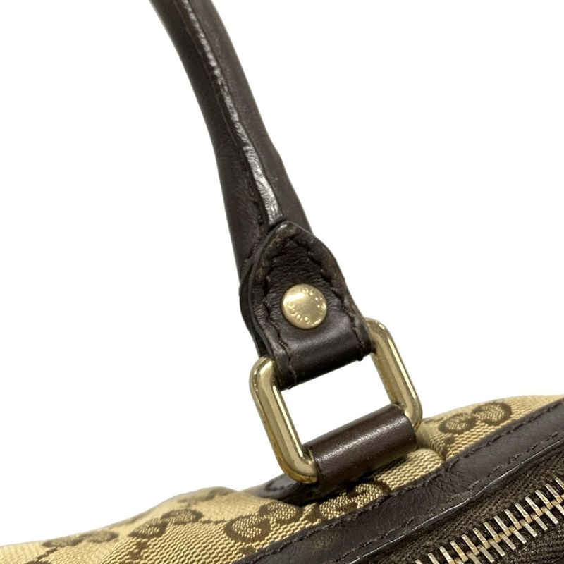 Gucci Handbag Sookie GG Pattern 247902 Dark Brown And Beige Leather