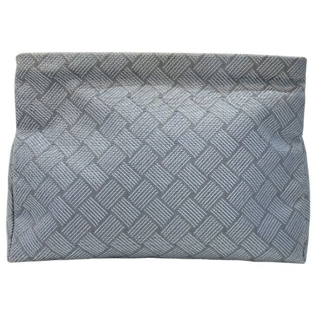 Bottega Veneta Clutch Bag Second Intrecciato Nylon Canvas Gray