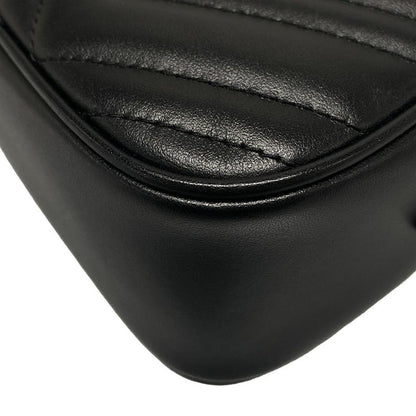 Gucci Shoulder Bag GG Marmont 447632 Black Quilted Leather