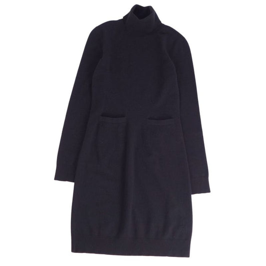 Hermes Dress High Neck Knit Wool Silk T