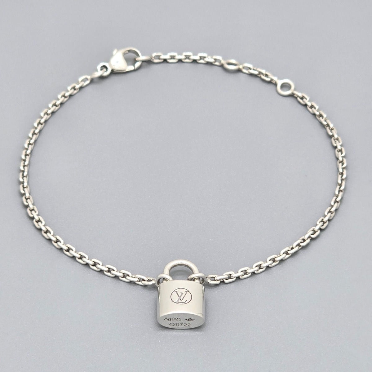 Louis Vuitton Bracelet Silver Lockit Padlock Pendant
