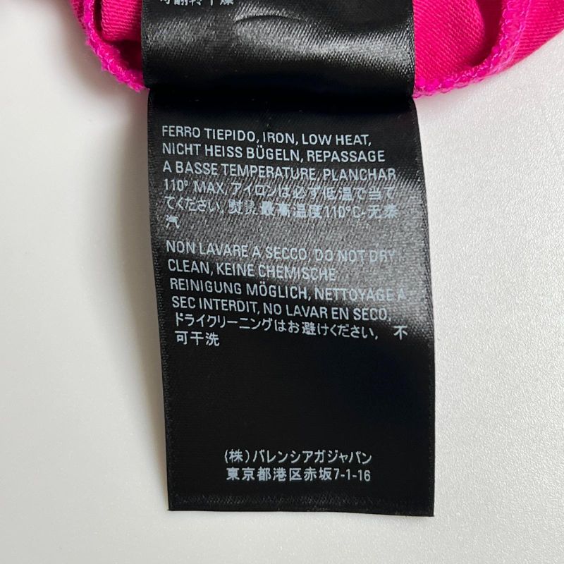 Balenciaga 612965 Logo Print Crew Neck Short Sleeve T-shirt Pink S Genuine