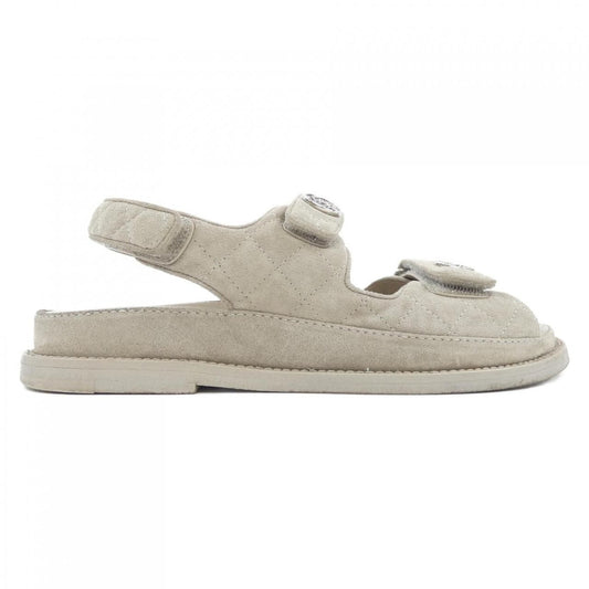 Chanel Sandals Suede Gray