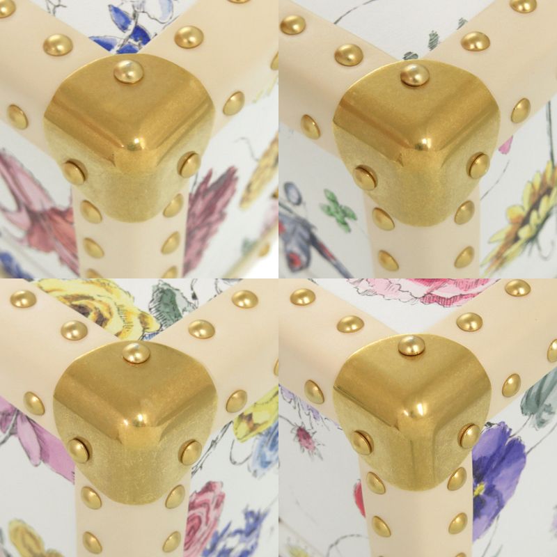 Christian Dior Flower Floral Trunk Leather White Small Bag 1360 Christian Dior