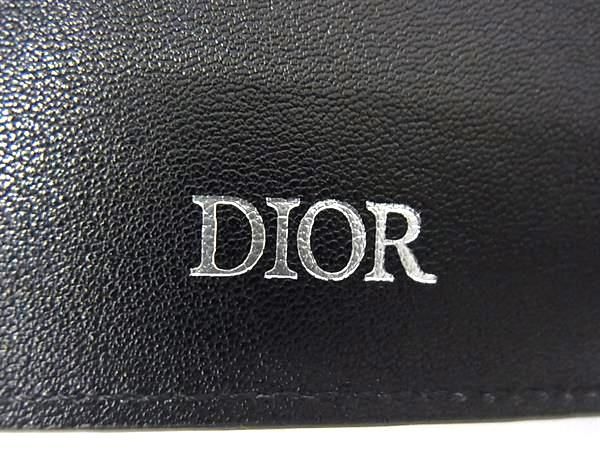 Christian Dior CD Logo Leather Fold Wallet Black Fj2825