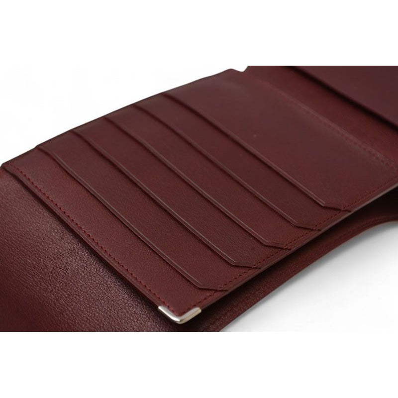 Cartier Fold Wallet Trifold Vintage Cabochon Line Calf Bordeaux — view 6