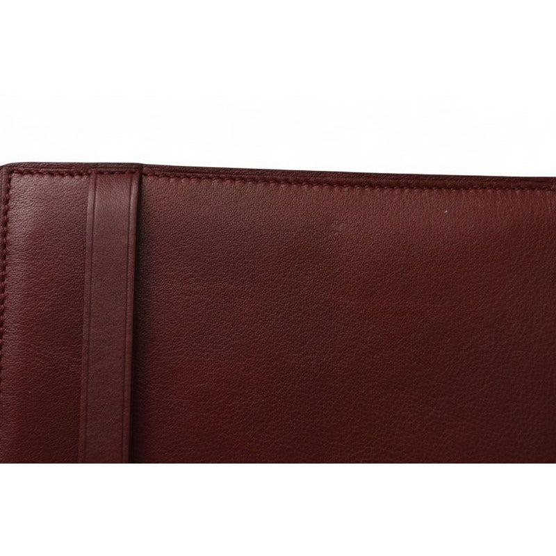 Cartier Fold Wallet Trifold Vintage Cabochon Line Calf Bordeaux — view 9