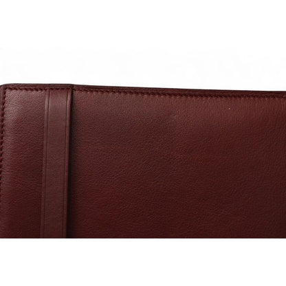 Cartier Fold Wallet Trifold Vintage Cabochon Line Calf Bordeaux — view 9