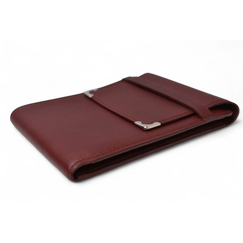 Cartier Fold Wallet Trifold Vintage Cabochon Line Calf Bordeaux — view 10