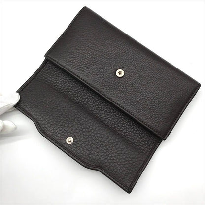 Gucci Geki Interlocking Sherry Line Leather Trifold Wallet Brown