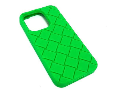Bottega Veneta Intrecciato Rubber Iphone 15pro Phone Case In Green Bp5531