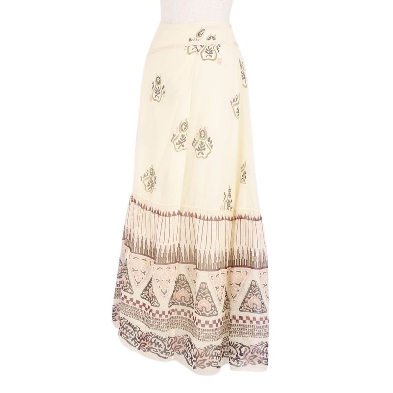 Christian DIOR Skirt Wrap Skirt Long Skirt Made In Italy Silk Bottoms Women I42
