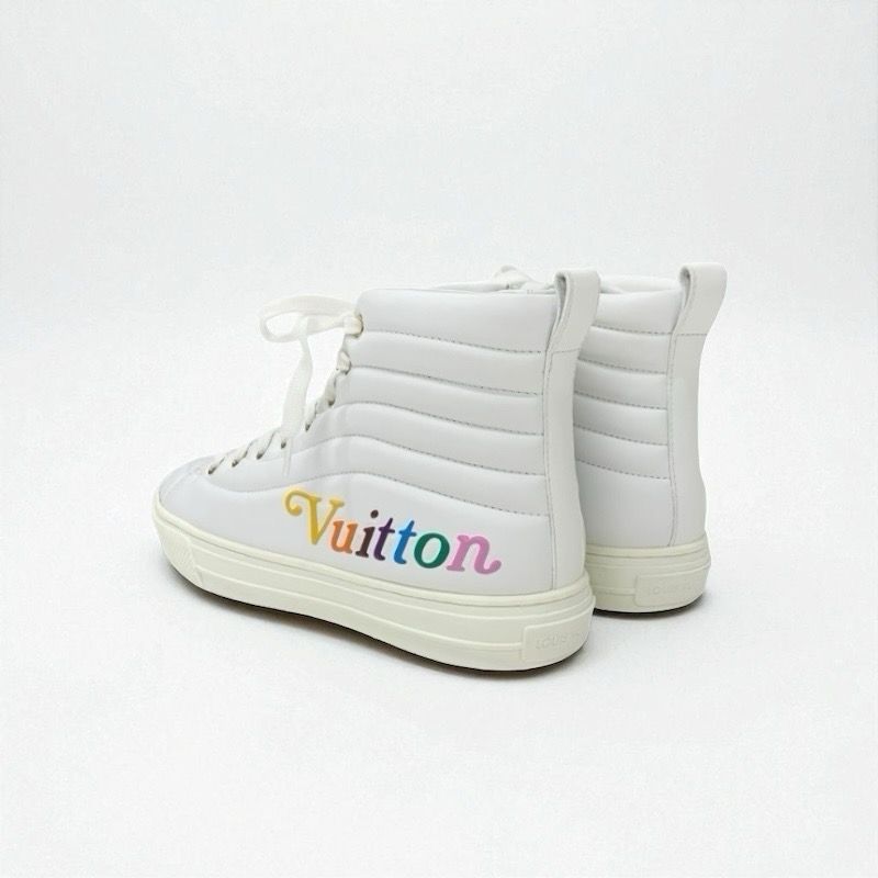 Louis Vuitton Stellar Line Sneakers Shoes Leather White Multicolor Unused Logo