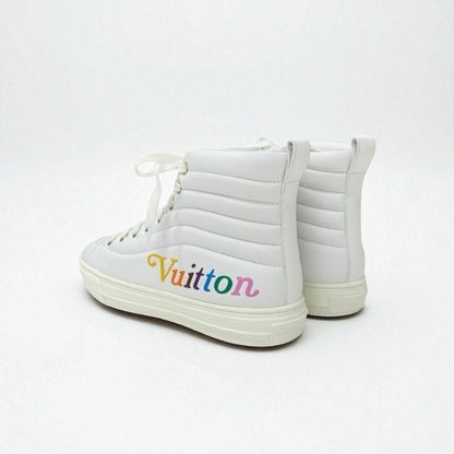 Louis Vuitton Stellar Line Sneakers Shoes Leather White Multicolor Unused Logo