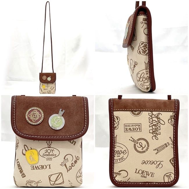 Loewe Shoulder Bag Beige Brown Anagram 160th Anniversary Excellent Condition