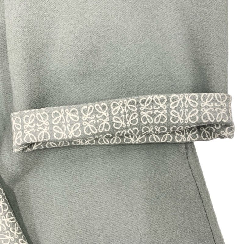 Loewe Outerwear Long Coat Wrap Anagram Logo Wool Khaki