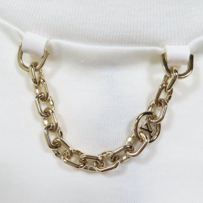 Louis Vuitton 24AW 100% Cotton LV Logo Sleeve Ruffle Top White L Made In Italy