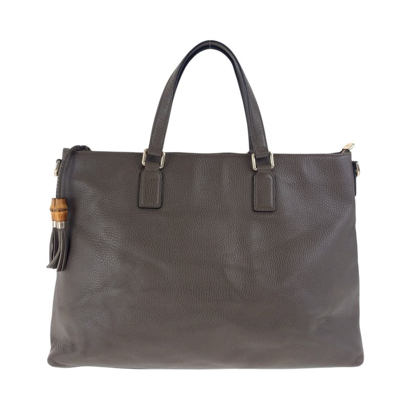 Gucci Bamboo Brown Gold Hardware Leather 365345 Tote Bag Shoulder Bag Women