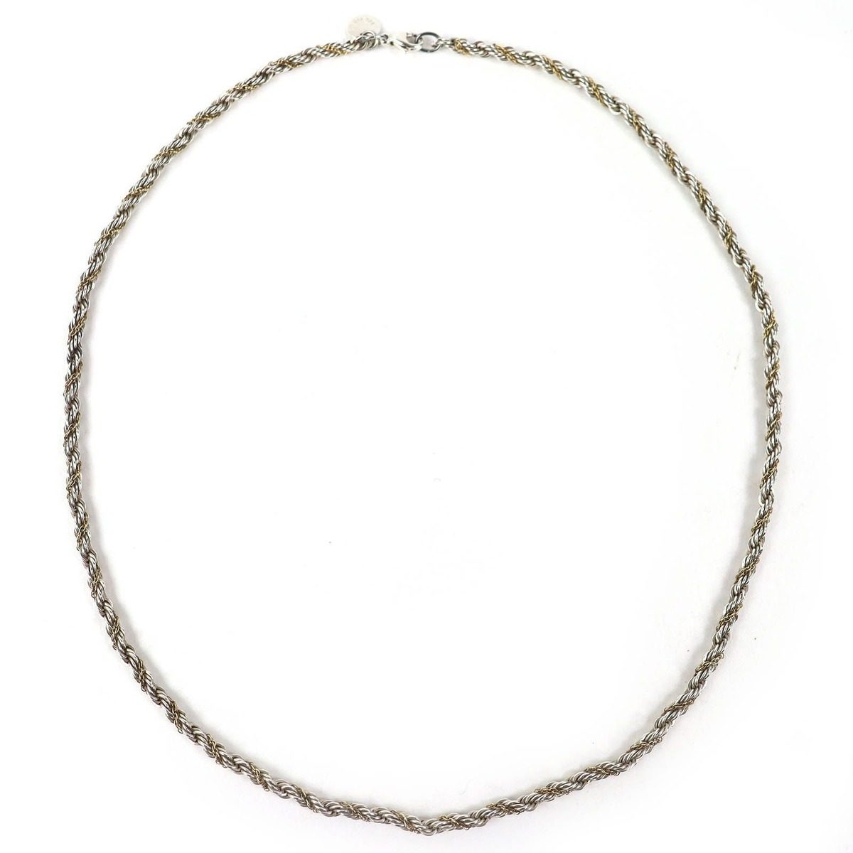 Tiffany & Co Twist 925 18k Necklace Silver Gold Weight