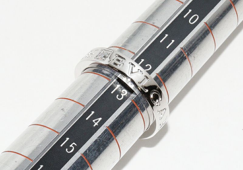 Bulgari Ring 18K White Gold Diamond 1p(004ct) Bzero1 Ring (double Logo Ring )