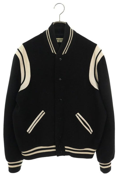 Saint Laurent Paris Teddy 354718 Y580f Leather Trim Stajan Blouson Men's 50