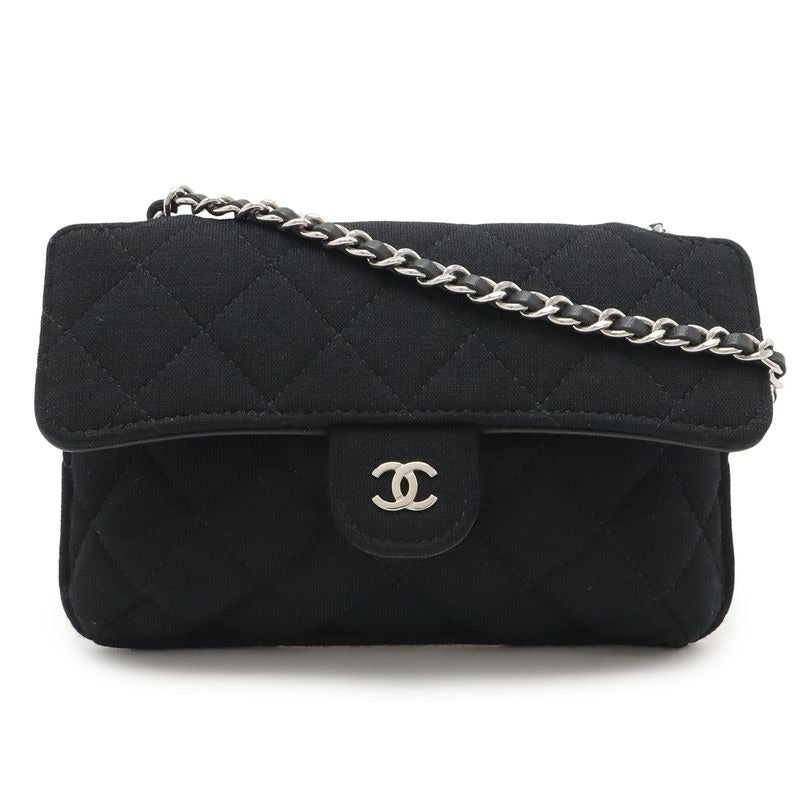Chanel Quilted Coco Mark Eco Bag Folding Tote Chain Shoulder Cotton Jersey
