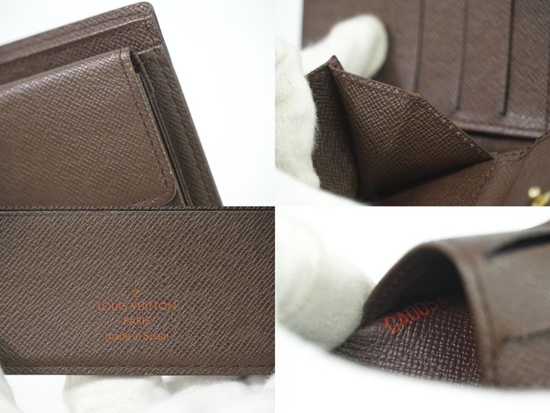 Authentic Louis Vuitton LV Portobier Carte Cles Di Monet Damier Ebène Fold