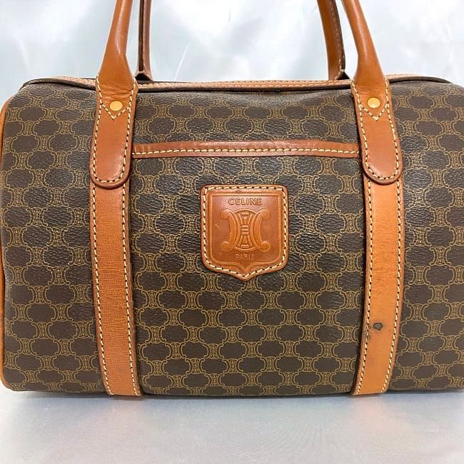 Celine Mini Boston Bag Brown Signature M08 Excellent Condition